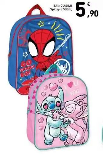 ZAINO ASILO Spidey o Stitch
