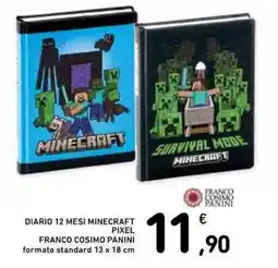 Conad DIARIO 12 MESI MINECRAFT PIXEL FRANCO COSIMO PANINI offerta
