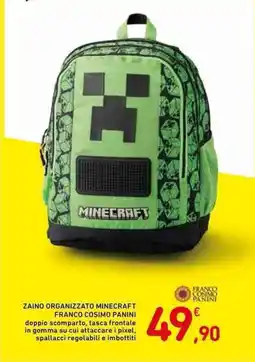 Conad ZAINO ORGANIZZATO MINECRAFT FRANCO COSIMO PANINI offerta