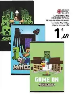Conad MAXI QUADERNO MINECRAFT PIXEL FRANCO COSIMO PANINI offerta