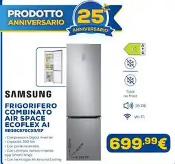 Euronics SAMSUNG FRIGORIFERO COMBINATO AIR SPACE ECOFLEX AI offerta