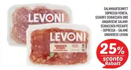 Conad City Salamiaufschnitt sopressa veneta, scharfe schiacciata undungarische salami levoni offerta