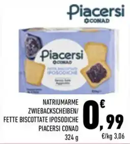Conad City Fette biscottate iposodiche Piacersi Conad offerta
