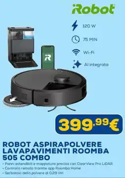 Euronics iRobot ROBOT ASPIRAPOLVERE LAVAPAVIMENTI ROOMBA 505 COMBO offerta