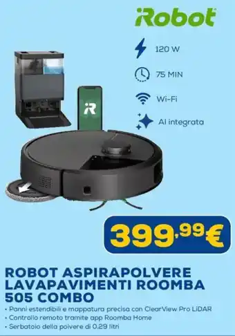 IRobot ROBOT ASPIRAPOLVERE LAVAPAVIMENTI ROOMBA 505 COMBO