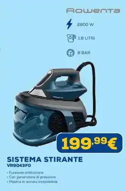 Euronics Rowenta Sistema Stirante VR9043FO offerta
