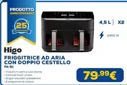 Euronics Higo Friggitrice ad Aria con Doppio Cestello offerta