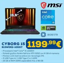 Euronics msi CYBORG 15 offerta
