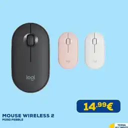 Euronics Mouse Wireless 2 M350 Pebble offerta