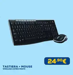 Euronics TASTIERA + MOUSE WIRELESS COMBO MK270 offerta