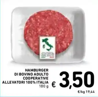 HAMBURGER DI BOVINO ADULTO COOPERATIVE ALLEVATORI 100% ITALIA