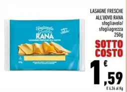 Conad Margherita Lasagne fresche all'uovo Rana offerta