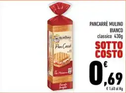 Conad Margherita Pancarrè Mulino Bianco Pan Carrè offerta