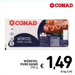Spazio Conad WÜRSTEL PURO SUINO offerta