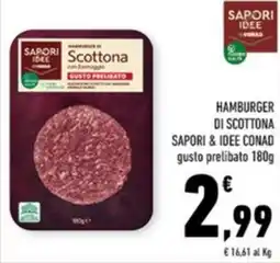 Conad Margherita Hamburger di Scottona Saporidee Conad offerta