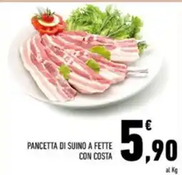 Conad Margherita Pancetta di suino a fette con costa offerta