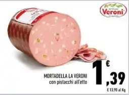 Conad Margherita MORTADELLA LA VERONI con pistacchi offerta