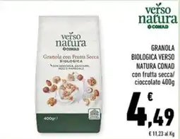 Conad Margherita Granola con Frutta Secca BIOLOGICA VERSO NATURA CONAD offerta