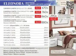 Mondo Convenienza CAMERA 6 ANTE CON LETTO CONTENITORE E PIEDINI offerta