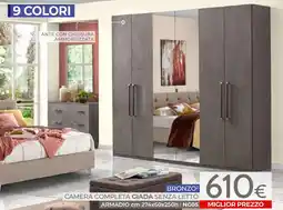 Mondo Convenienza camera completa giada senza letto armadio offerta