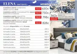 Mondo Convenienza CAMERA 6 ANTE CON LETTO CONTENITORE | BEXI offerta