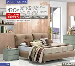 Mondo Convenienza Letto matrimoniale calliope con contenitore e piedini offerta