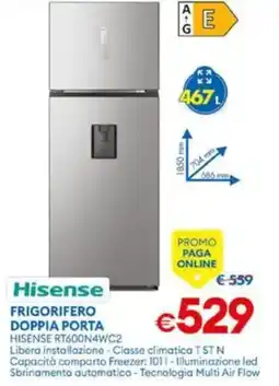 MD Discount Hisense frigorifero doppia porta RT600N4WC2 offerta