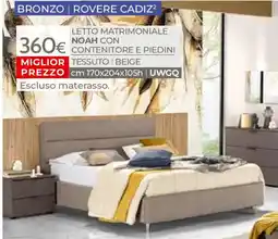 Mondo Convenienza Letto matrimoniale noah contenitore e piedini offerta