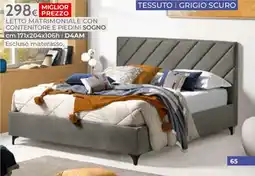 Mondo Convenienza LETTO MATRIMONIALE CON CONTENITORE E PIEDINI SOGNO offerta