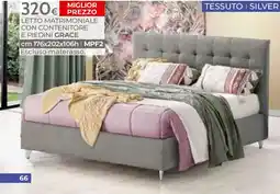 Mondo Convenienza LETTO MATRIMONIALE CON CONTENITORE E PIEDINI GRACE offerta