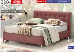 Mondo Convenienza LETTO MATRIMONIALE CON CONTENITORE E PIEDINI GRACE offerta