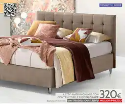 Mondo Convenienza LETTO MATRIMONIALE CON CONTENITORE E PIEDINI GRACE JUVU offerta