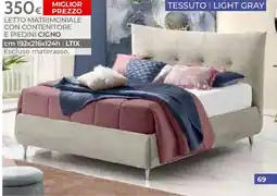 Mondo Convenienza LETTO MATRIMONIALE CON CONTENITORE E PIEDINI CIGNO offerta