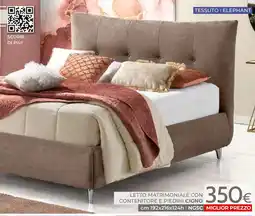 Mondo Convenienza LETTO MATRIMONIALE CON CONTENITORE E PIEDINI CIGNO offerta