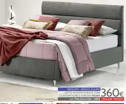 Mondo Convenienza LETTO MATRIMONIALE CON CONTENITORE E PIEDINI NOAH offerta