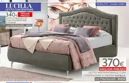 Mondo Convenienza Letto matrimoniale con contenitore e piedini lucilla offerta