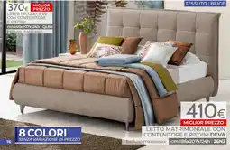 Mondo Convenienza LETTO 1 PIAZZA E 1/2 CON CONTENITORE E PIEDINI offerta