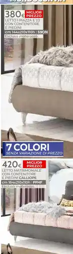 Mondo Convenienza LETTO 1 PIAZZA E 1/2 CON CONTENITORE E PIEDINI offerta