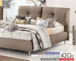Mondo Convenienza LETTO MATRIMONIALE CON CONTENITORE E PIEDINI CALLIOPE offerta