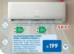 MD Discount Akai climatizzatore fisso mod. mistral1226K-J 12000 offerta
