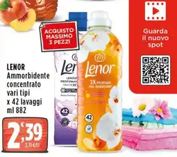 Rossotono Carrefour Lenor Ammorbidente concentrato offerta