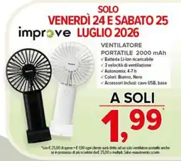Todis VENTILATORE PORTATILE improve offerta
