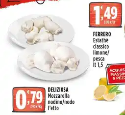 Rossotono Carrefour DELIZIOSA Mozzarella nodino/nodo offerta