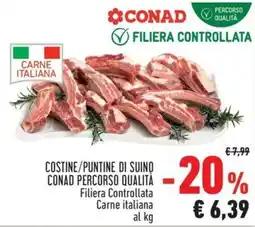 Conad City COSTINE/PUNTINE DI SUINO CONAD PERCORSO QUALITÀ offerta