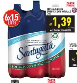 Supermercati Agorà Santagata Acqua Effervescente Naturale offerta