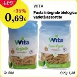 Re Mercato Lucrezia Wita Pasta integrale biologica offerta