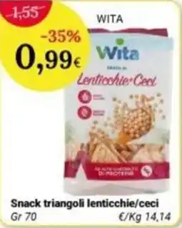 Re Mercato Lucrezia Vita Snack triangoli lenticchie/ceci offerta