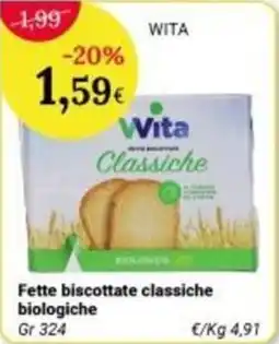 Re Mercato Lucrezia Vita Fette biscottate classiche biologiche offerta