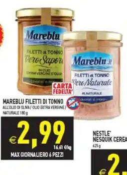 Supermercati Agorà Mareblu Filetti di Tonno offerta
