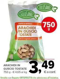 Todis SOLO SANO ARACHIDI IN GUSCIO TOSTATE offerta